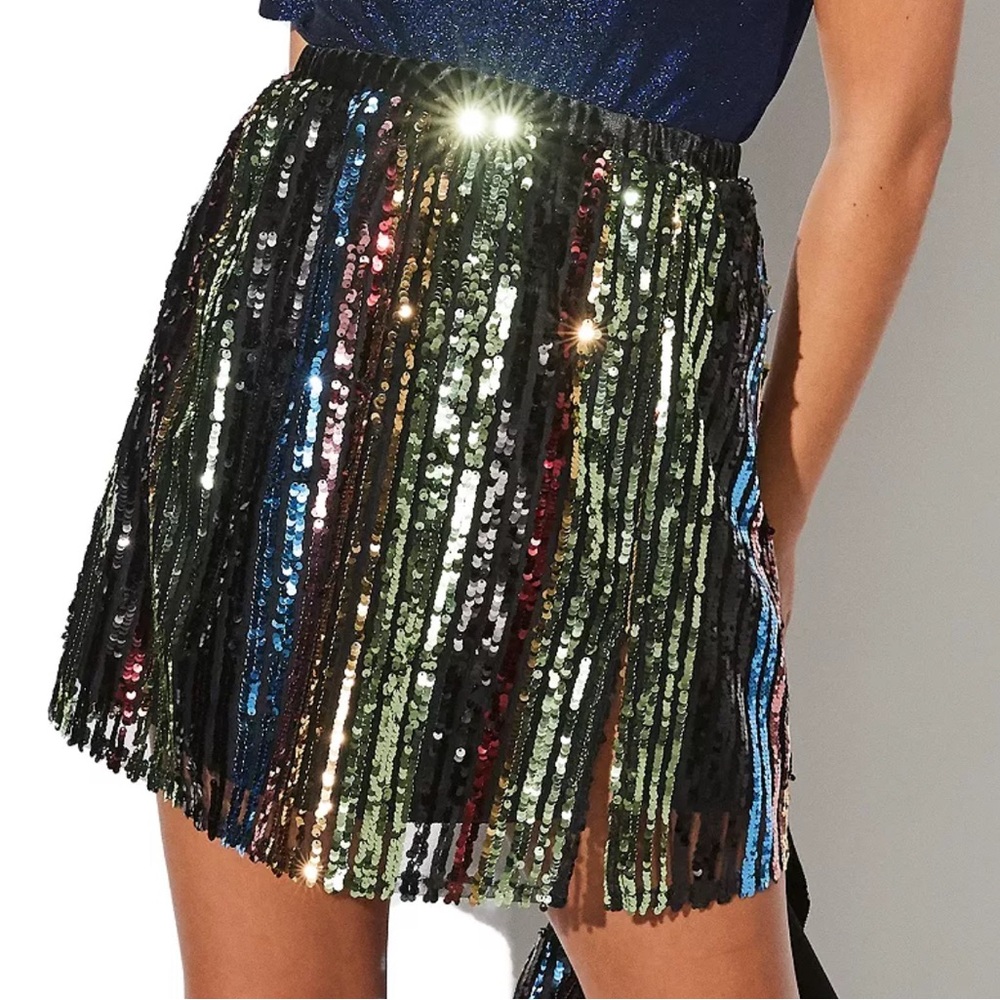 Multi-Color Sequin Mini Skirt